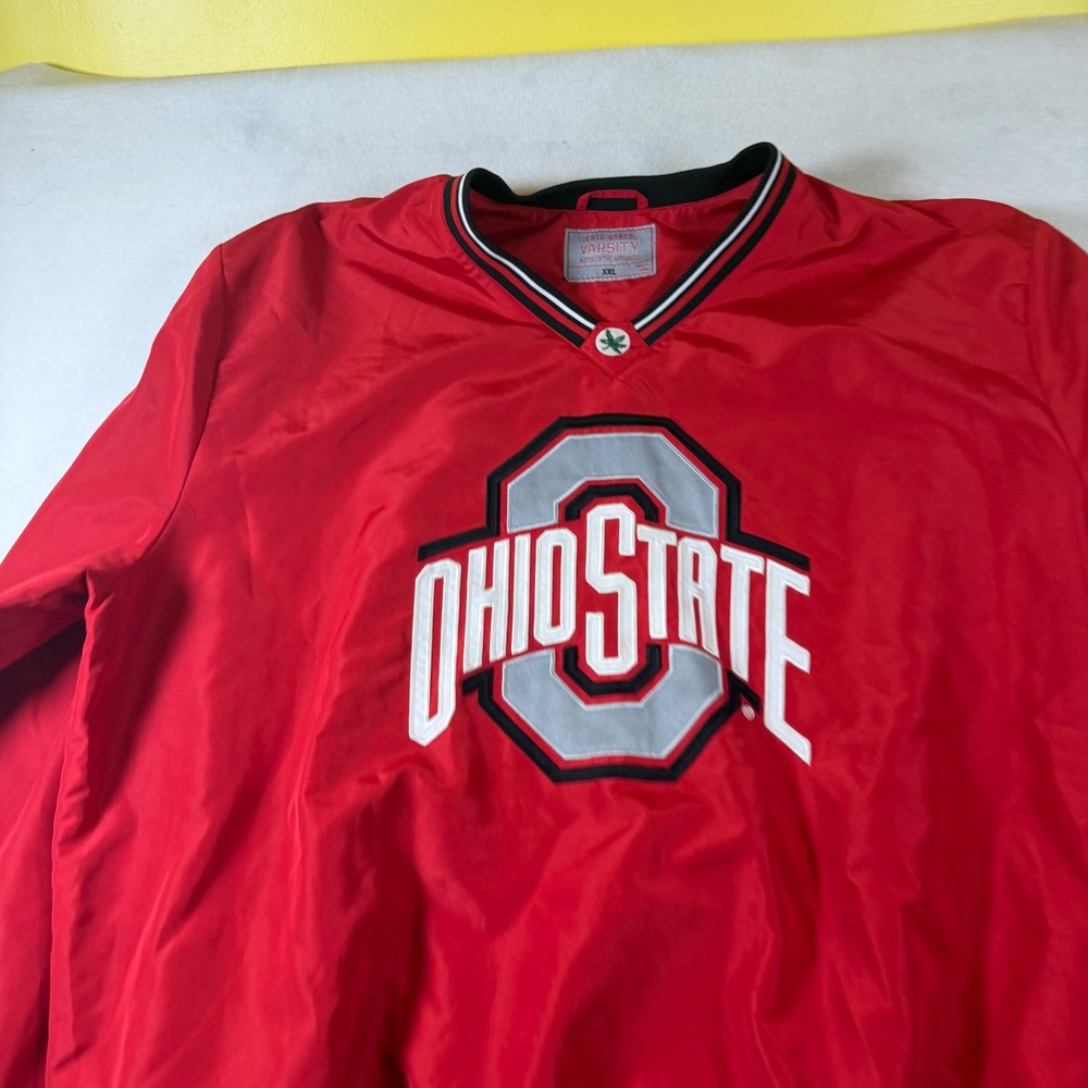 Ohio State Buckeyes Varsity Authentic Apparel Red V-Neck Windbreaker XXL
